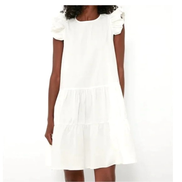 Tuckernuck Pomander Place Corrine Flutter Sleeve Dress - White -xl - Picture 3 of 6